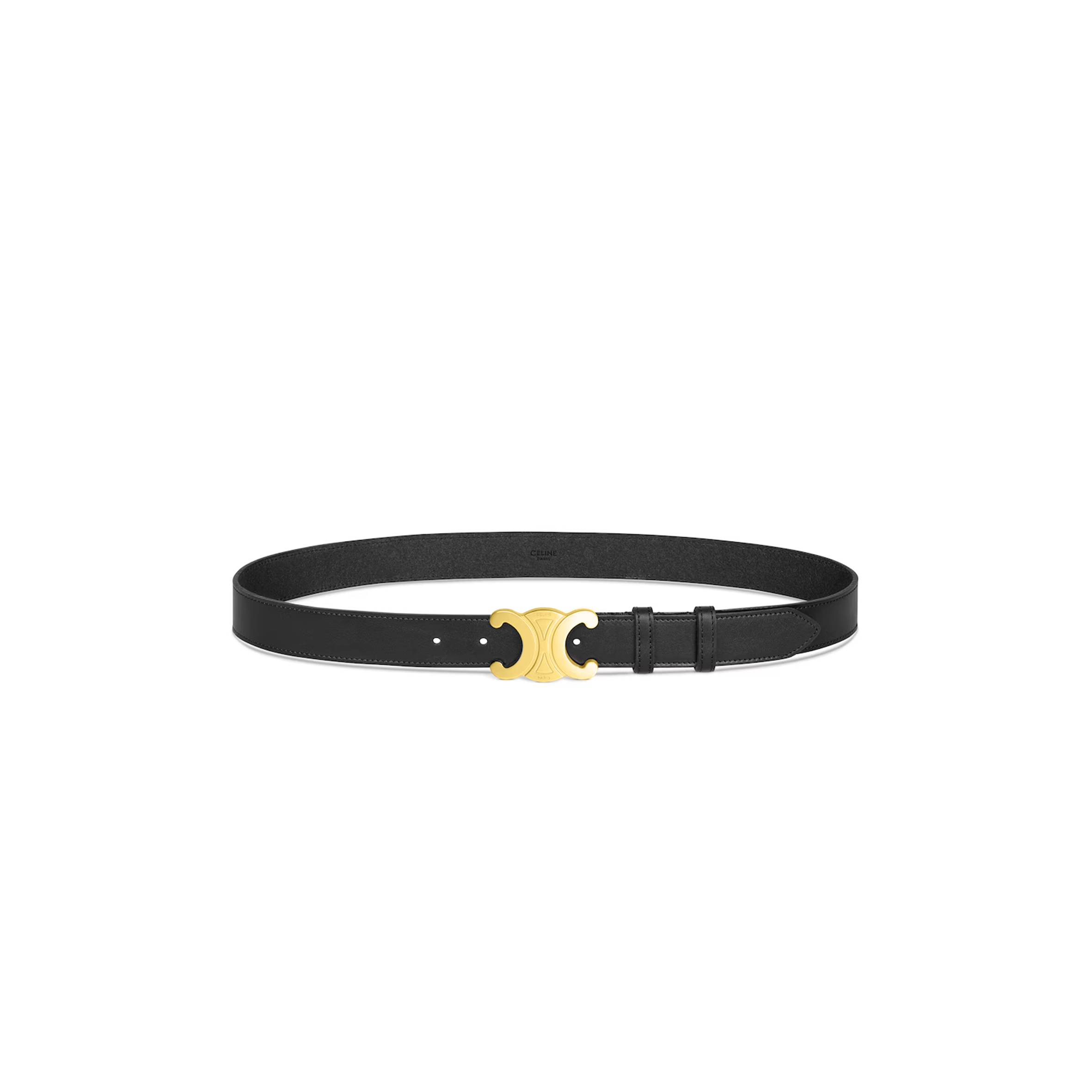 CELINE LARGE 30MM TRIOMPHE BELT IN TAURILLON LEATHER 45BIE3AJG